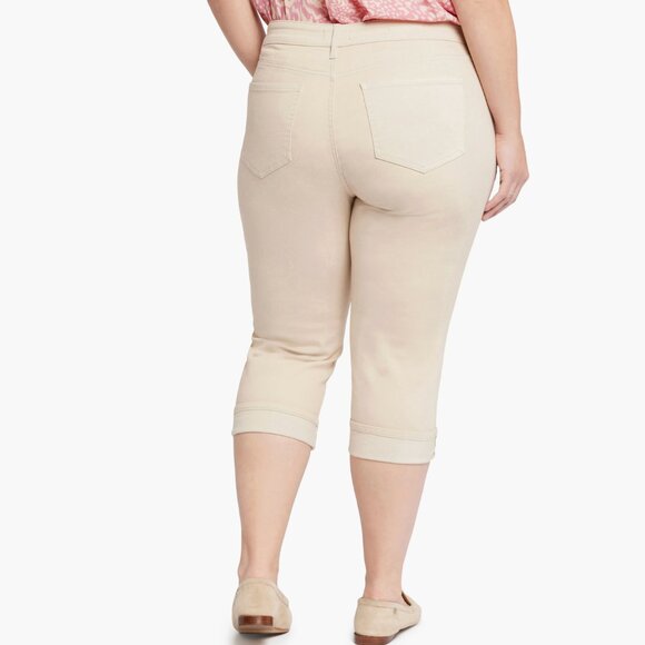 NWT NYDJ Marilyn Cool Embrace® Cuff Crop Straight Leg Jeans (Pearl Grey) 18W - Picture 4 of 12